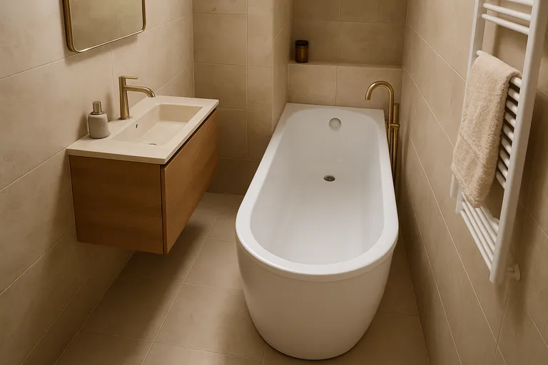 Breng luxe in je kleine badkamer met een slank, ruimtebesparend ligbad