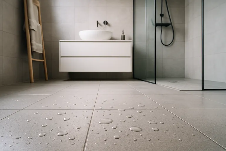 Ga voor een waterdichte badkamervloer die strak, antislip en gemakkelijk schoon te houden is