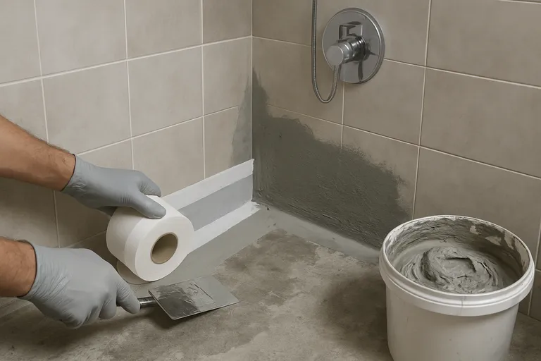 Lekvrije douche en badkamer: waterdichte hoeken met kimband en afdichtpasta